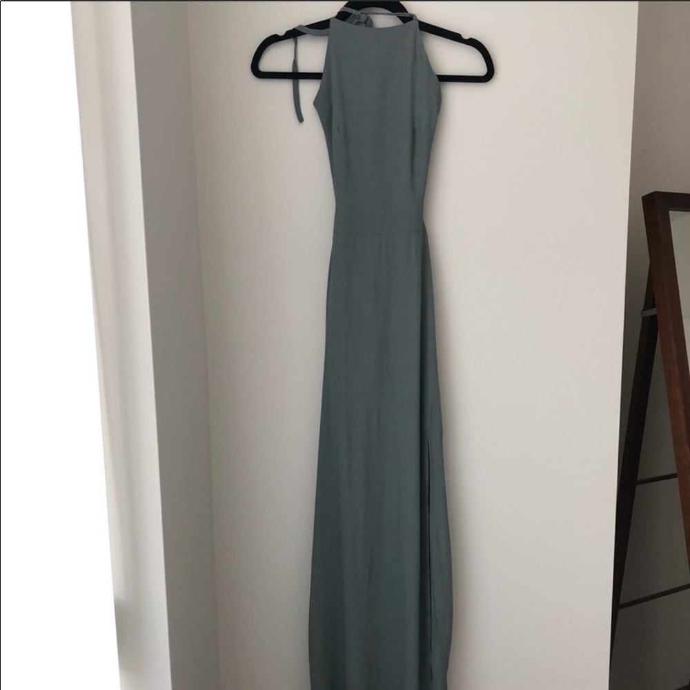 Lido Crepe Maxi Bridesmaid Dress Sage Green